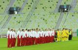 16 Październik 2011; Polska v Ukraina - Międzynarodowy mecz budowniczych infrastrukury do EURO 2012. Na murawie staneły naprzeciw siebie drużyny złożone z przedstawicieli firm budowlanych zaangażowanych w projekty infrastrukturalne związane z EURO 2012. PGE Arena Gdańsk. Fot. Tomasz Żuber / GrFoto.org