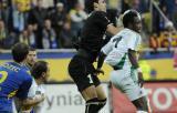 1 Maj 2011; Marcelo Moretto, Arka Gdynia, i Abdou Traore, Lechia Gdańsk. Dwudziesta czwarta kolejka Ekstraklasy 2010/2011 - Arka Gdynia v Lechia Gdańsk. Stadion Miejski, Gdynia. Fot. Tomasz Żuber / GrFoto.org