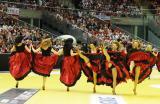 2 Kwietnia 2012; Cheerleaders Flex Sopot. Towarzyski mecz Piłki Ręcznej męskich reprezentacji Polski i Niemiec. Dla polskich piłkarzy ręcznych to ostatni sprawdzian przed turniejem w Alicante, gdzie zawodnicy trenera Bogdana Wenty staną przed szansą na wywalczenie przepustki na Igrzyska Olimpijskie w Londynie. ERGO ARENA, Gdańsk - Sopot. Fot. Tomasz Żuber / GrFoto.org *** Local Caption *** 2 April 2012; Cheerleaders Flex Sopot entertain the crowd. Men's Handball International Friendly - Poland v Germany. Picture credit: Tomasz Żuber / GrFoto.org