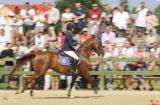 12 Czerwiec 2011; Eafons Escape, w siodle Anna Julia Kontio, Finlandia, podczas międzynarodowych zawodów jeździeckich w skokach przez przeszkody. Grand Prix Sopotu o Puchar NDI S.A. i nagrodę Prezydenta RP Bronisława Komorowskiego. Konkurs kwalifikacyjny do Olimpiady 2012 i ME seniorów 2011. Hipodrom, Sopot. Fot. Tomasz Żuber / GrFoto.org