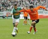 29 Maj 2011; Łukasz Surma, Lechia Gdańsk i Sergio Reina, Zagłębie Lublin. Trzydziesta kolejka Ekstraklasy 2010/2011 - Lechia Gdańsk v Zagłębie Lublin. Stadion Miejski, Gdańsk. Fot. Tomasz Żuber / GrFoto.org *** Local Caption *** 29 May 2011; Łukasz Surma, Lechia Gdańsk and Sergio Reina, Zagłębie Lublin. Ekstraklasa 2010/2011, Round  30 - Lechia Gdańsk v Zagłębie Lublin. City Stadium of Traugutta, Gdansk. Picture credit: Tomasz Żuber / GrFoto.org