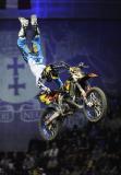 23 Marzec 2013; Mistrzostwa Świata we Freestyle Motocrossie FIM - NIGHT of the JUMPs zawitało poraz kolejny do ERGO ARENA. Najlepsi zawodnicy zmierzyli się w walce o punkty polskiego Grand Prix. Tym razem organizatorzy przygotowali wiele dodatkowych atrakcji, jedną z nich był Tandem Backflip w wykonaniu Petr Pilat, a towarzyszyła mu Iwona Guzowska. Pozyskane środki z aukcji gadźetów związanych z akcją Tandem Backflip zostaną przekazane na pomoc młodym ludziom, w celu umożliwienia im realizacji ich pasji, rozwoju oraz edukacji. ERGO ARENA, Gdańsk - Sopot. Fot. Tomasz Żuber / GrFoto.org *** Local Caption *** 23 March 2013; After missing out on staging NIGHT of the JUMPs last year, Poland once again rolled out the red carpet for the world’s top freestylers at the Ergo Arena in Gdansk, the venue for the fourth round of the 2013 FIM Freestyle MX World Championship. Petr Pilat joined former kickboxing world champion and Polish MP Iwona Guzowska to delight the fans with a Tandem Flip. ERGO ARENA, Gdańsk - Sopot. Picture credit: Tomasz Zuber / GrFoto.org