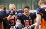 1 Maj 2011; Seahawks Gdynia v Warsaw Eagles - czwarta kolejka spotkań I PLFA. Narodowy Stadion Rugby, Gdynia. Fot. Tomasz Żuber / GrFoto.org