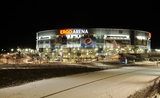 1 Luty 2012; Widok ogólny hali widowiskowo - sportowej Ergo Arena, znajdującej na granicy Gdańska i Sopotu. Plac Dwóch Miast, Gdańsk - Sopot. Fot. Tomasz Żuber / GrFoto.org *** Local Caption *** 1 February 2012; A general view outside of the ERGO ARENA. Plac Dwóch Miast, Gdańsk / Sopot. Picture credit: Tomasz Żuber / GrFoto.org