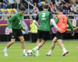 4 Czerwiec 2012; Trening otwarty reprezentacji Irlandii w ramach przygotowań do UEFA EURO 2012. Podopieczni Giovanni Trapattoni zaprezentowali się na Stadionie Miejskim w Gdyni. Trening Irlandczyków oglądało ok. 12 tys. kibiców. Stadion Miejski, Gdynia. Fot. Tomasz Żuber / GrFoto.org