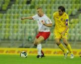 16 Październik 2011; Polska v Ukraina - Międzynarodowy mecz budowniczych infrastrukury do EURO 2012. Na murawie staneły naprzeciw siebie drużyny złożone z przedstawicieli firm budowlanych zaangażowanych w projekty infrastrukturalne związane z EURO 2012. PGE Arena Gdańsk. Fot. Tomasz Żuber / GrFoto.org