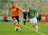 29 Maj 2011; Ivans Lukjanovs, Lechia Gdańsk i Bartosz Rymaniak, Zagłębie Lublin. Trzydziesta kolejka Ekstraklasy 2010/2011 - Lechia Gdańsk v Zagłębie Lublin. Stadion Miejski, Gdańsk. Fot. Tomasz Żuber / GrFoto.org *** Local Caption *** 29 May 2011; Ivans Lukjanovs, Lechia Gdańsk and Bartosz Rymaniak, Zagłębie Lublin. Ekstraklasa 2010/2011, Round  30 - Lechia Gdańsk v Zagłębie Lublin. City Stadium of Traugutta, Gdansk. Picture credit: Tomasz Żuber / GrFoto.org