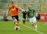 29 Maj 2011; Ivans Lukjanovs, Lechia Gdańsk i Bartosz Rymaniak, Zagłębie Lublin. Trzydziesta kolejka Ekstraklasy 2010/2011 - Lechia Gdańsk v Zagłębie Lublin. Stadion Miejski, Gdańsk. Fot. Tomasz Żuber / GrFoto.org *** Local Caption *** 29 May 2011; Ivans Lukjanovs, Lechia Gdańsk and Bartosz Rymaniak, Zagłębie Lublin. Ekstraklasa 2010/2011, Round  30 - Lechia Gdańsk v Zagłębie Lublin. City Stadium of Traugutta, Gdansk. Picture credit: Tomasz Żuber / GrFoto.org