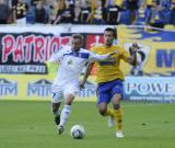 20 Sierpień 2011; Mirko Ivanovski, Arka Gdynia i Andrzej Matwijów, Olimpia Elbląg. Piąta kolejka I Ligi Piłki Nożnej 2011/2012 - Arka Gdynia v Olimpa Elbląg. Stadion Miejski, Gdynia. Fot. Tomasz Żuber / GrFoto.org 