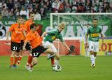 29 Maj 2011; Ivans Lukjanovs, Lechia Gdańsk i Adrian Rakowski, Zagłębie Lublin. Trzydziesta kolejka Ekstraklasy 2010/2011 - Lechia Gdańsk v Zagłębie Lublin. Stadion Miejski, Gdańsk. Fot. Tomasz Żuber / GrFoto.org *** Local Caption *** 29 May 2011; Ivans Lukjanovs, Lechia Gdańsk and Adrian Rakowski, Zagłębie Lublin. Ekstraklasa 2010/2011, Round  30 - Lechia Gdańsk v Zagłębie Lublin. City Stadium of Traugutta, Gdansk. Picture credit: Tomasz Żuber / GrFoto.org