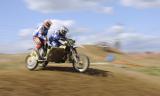 25 Czerwiec 2011; MÜLLER Günter Georg z LANGE Tobias, Niemcy na VMC HUSABERG podczas wyścigu kwalifikacyjnego do Motocrossowych Mistrzostw Świata Sidecar Motocross 2011. Tor Motocrossowy, Borkowo. Fot. Tomasz Zuber / GrFoto.org 