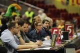 24 Styczeń 2012; Sędziowie podczas spotkania. Mecz 23 kolejki Tauron Basket Ligi w sezonie 2011/2012 - Trefl Sopot v Zastal Zielona Góra. ERGO ARENA, Gdańsk - Sopot. Fot. Tomasz Żuber / GrFoto.org *** Local Caption *** 24 January 2012; Journalists and referees during the game. Tauron Basket League 2011/2012, Round 23 - Trefl Sopot v Zastal Zielona Góra. ERGO ARENA, Gdańsk - Sopot. Picture credit: Tomasz Żuber / GrFoto.org
