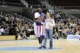 23 Październik 2010; Niezwyły występ legendarnego zespołu Harlem Globetrotters w Ergo Arenie. Pokazowy mecz rozegrali z zespołem Washington Generals, prezentując wsady do kosza i koszykarskie triki angażując do zabawy publiczność. Harlem Globetrotters Poland Tour 2010, Hala Ergo Arena, Gdańsk - Sopot. Fot. Magdalena Żuber / GrFoto.org