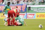 8 Maj 2011; Maor Melicsohn, Wisła Kraków faulowany przez Abdou Traore, Lechia Gdańsk. Dwudziesta piąta kolejka Ekstraklasy 2010/2011 - Lechia Gdańsk v Wisła Kraków. Stadion Miejski, Gdańsk. Fot. Tomasz Żuber / GrFoto.org *** Local Caption *** 8 May 2011; Maor Melicsohn, Wisła Kraków on the pitch after faul by Abdou Traore, Lechia Gdańsk. Ekstraklasa 2010/2011, Round 25 - Lechia Gdańsk v Wisła Kraków. City Stadium of Traugutta, Gdansk. Picture credit: Tomasz Żuber / GrFoto.org