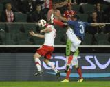 9 Czerwiec 2011; Adrian Mierzejewski, Polska i Patrice Evra, Francja. Międzynarodowy mecz towarzyski w ramach przygotowań do Euro 2012 - Polska v Francja. Stadion Legii Warszawa. Fot. Tomasz Żuber / GrFoto.org *** Local Caption *** 9 June 2011; Adrian Mierzejewski, Poland and Patrice Evra, France. International friendly match - Poland v France. Stadium Legii Warszawa. Picture credit: Tomasz Żuber / GrFoto.org