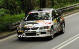 10 Lipiec 2011; Waldemar Kluza, w Mitsubishi Lancer Evo, podczas szóstej rundy Górskich Samochodowych Mistrzostw Polski - LOTOS Grand Prix Sopot 2011. Fot. Tomasz Żuber / GrFoto.org