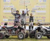 18 Wrzesień 2011; Podium po I wyścigu Pucharu Polski Quad - klasa Młodzik. IV Runda Mistrzostw Polski i Pucharu Polski w Motocrossie Quadów i Mistrzostw Okręgu. Tor Motocrossowy, Borkowo. Fot. Tomasz Zuber / GrFoto.org 